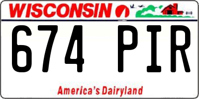 WI license plate 674PIR