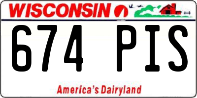 WI license plate 674PIS