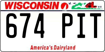 WI license plate 674PIT