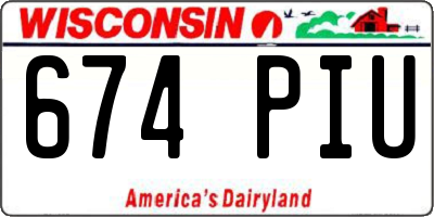 WI license plate 674PIU