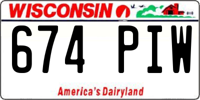 WI license plate 674PIW