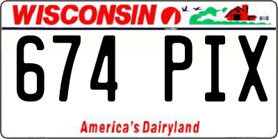 WI license plate 674PIX