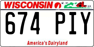 WI license plate 674PIY