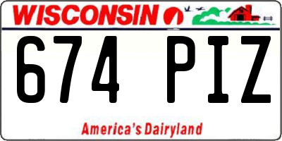 WI license plate 674PIZ
