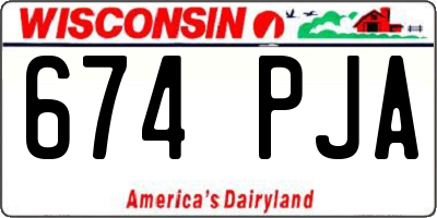 WI license plate 674PJA