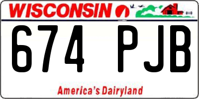 WI license plate 674PJB
