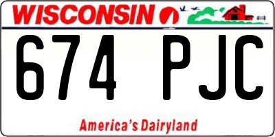 WI license plate 674PJC
