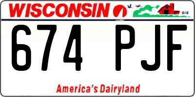 WI license plate 674PJF