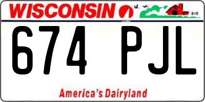 WI license plate 674PJL