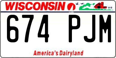 WI license plate 674PJM