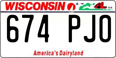 WI license plate 674PJO