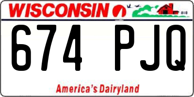 WI license plate 674PJQ