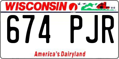 WI license plate 674PJR
