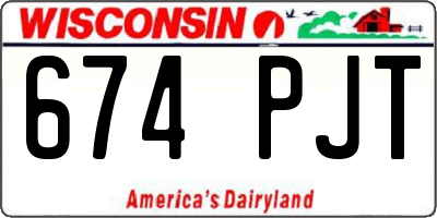 WI license plate 674PJT