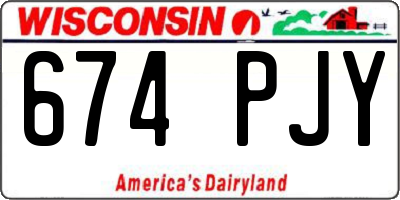 WI license plate 674PJY
