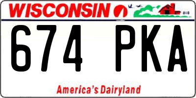 WI license plate 674PKA
