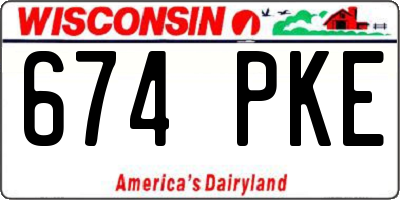 WI license plate 674PKE