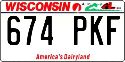 WI license plate 674PKF