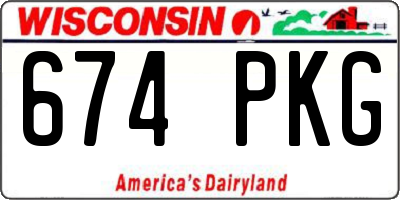 WI license plate 674PKG