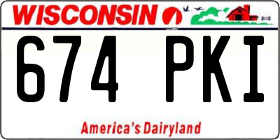 WI license plate 674PKI