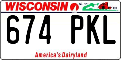 WI license plate 674PKL