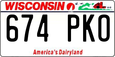 WI license plate 674PKO