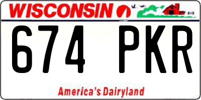 WI license plate 674PKR