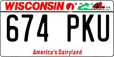 WI license plate 674PKU