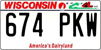 WI license plate 674PKW