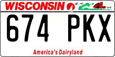 WI license plate 674PKX
