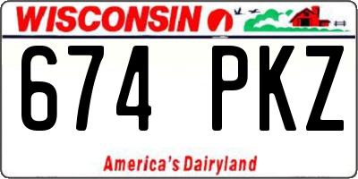 WI license plate 674PKZ