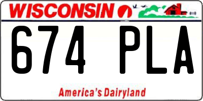 WI license plate 674PLA