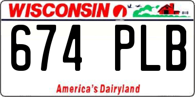 WI license plate 674PLB