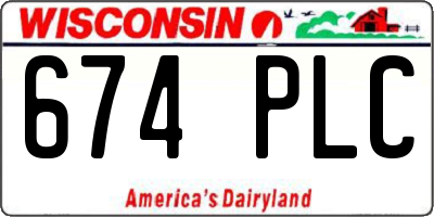 WI license plate 674PLC