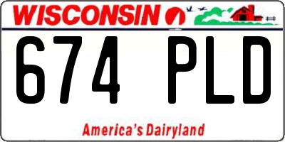 WI license plate 674PLD