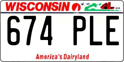 WI license plate 674PLE