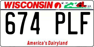 WI license plate 674PLF
