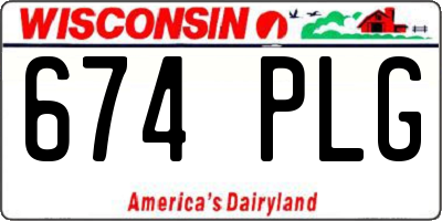 WI license plate 674PLG