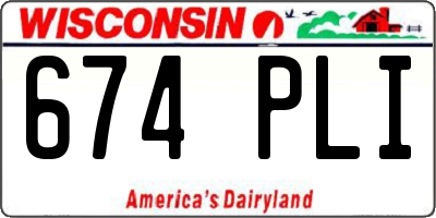 WI license plate 674PLI