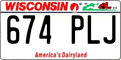 WI license plate 674PLJ