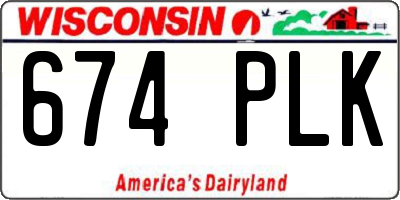 WI license plate 674PLK