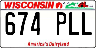 WI license plate 674PLL