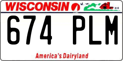 WI license plate 674PLM