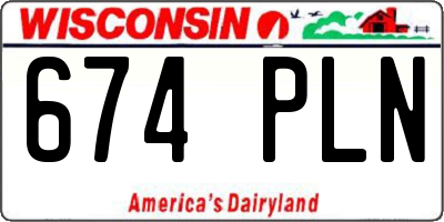 WI license plate 674PLN