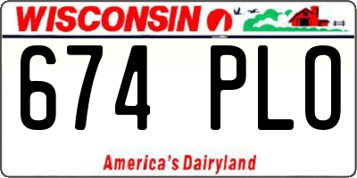 WI license plate 674PLO