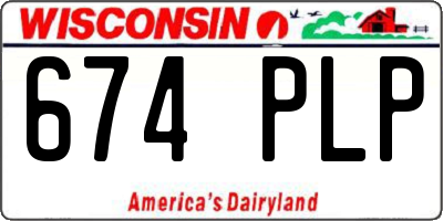 WI license plate 674PLP