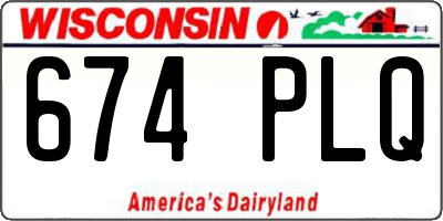 WI license plate 674PLQ