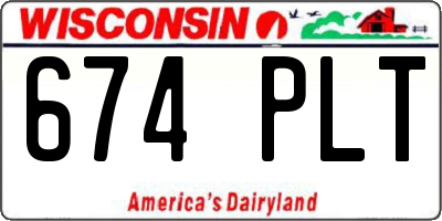 WI license plate 674PLT