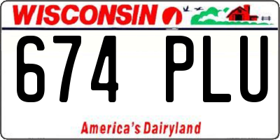 WI license plate 674PLU