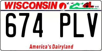 WI license plate 674PLV